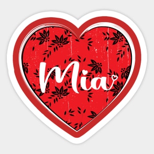 I Love Mia First Name I Heart Mia Sticker